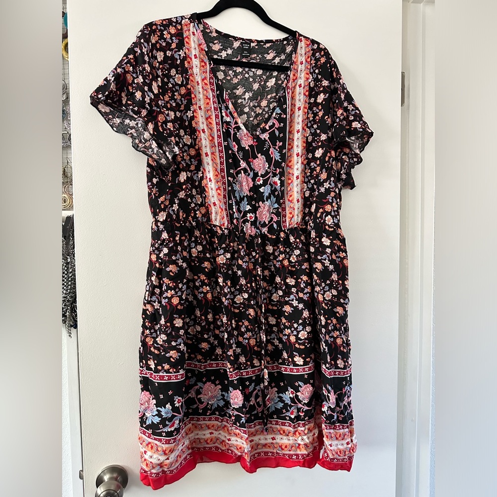 Cute Spring Plus Size Floral Dress